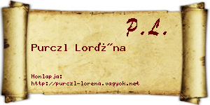 Purczl Loréna névjegykártya